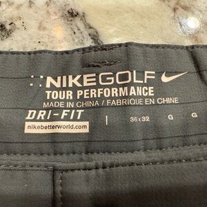Men’s Nike Golf Pants- Grey with black pin strips- size 36x32 Dri-fit